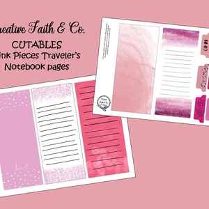 Bible Journaling Printable Pink Pieces Traveler's Notebook Pages and Papers Creative Faith Cutables image 3