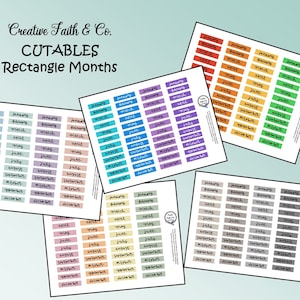 Rectangle Months Printable-Calendar Happy Planner Printable-Agenda-Printable Planner Bundle