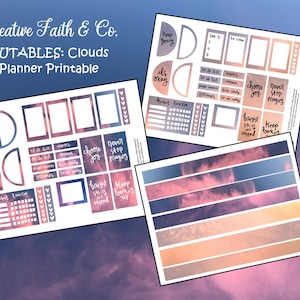 Clouds Decorative Planner Printable- Calendar Happy Planner Printable-Agenda-Printable Planner Bundle