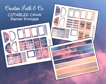 Clouds Decorative Planner Printable- Calendar Happy Planner Printable-Agenda-Printable Planner Bundle