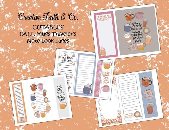 Bible Journaling Printable Kit Fall Mugs Traveler's | Etsy