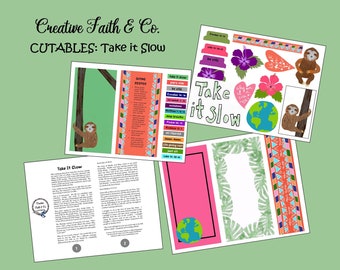 Bible Journaling Printable Devotion Kit - Take It Slow (Creative Faith Cutables)