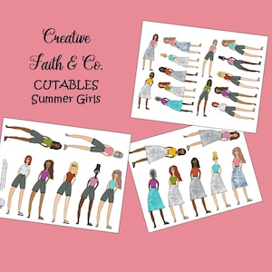 Bible Journaling Printable Devotion Kit - Summer Girls (Creative Faith Cutables)