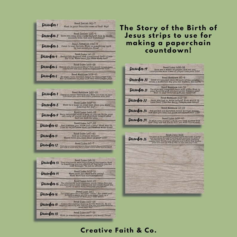 The Birth of Jesus Advent Christmas Scripture Reading Plan - Etsy