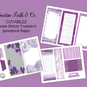 Bible Journaling Printable - Purple Pieces Traveler's Notebook Pages and Papers (Creative Faith Cutables)