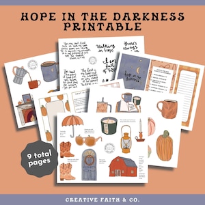 Hope in the Darkness Bible Journaling Printable, Christian Fall Bible Study, Autumn Faith Pages, Scripture Journal Kit