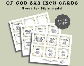 Christmas Attributes of God 3x3 Inch Cards Focused on 12 Attributes of God (Creative Faith Cutables)