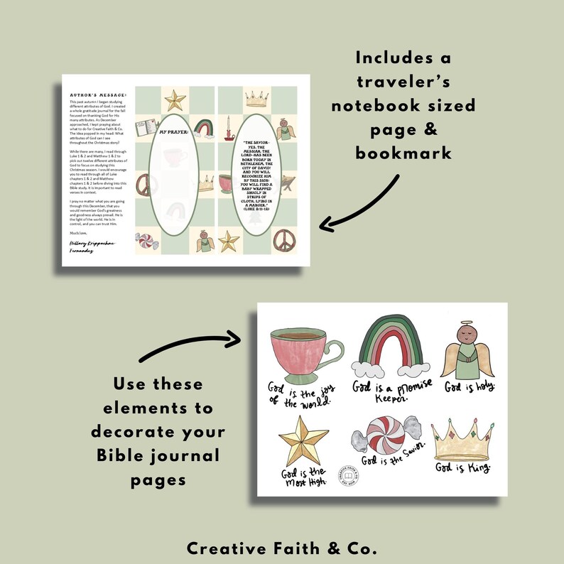 May include: Printable digital download of a Bible journal page with a grid of images and text. The images include a star, rainbow, cup, crown, and peace sign. The text includes the phrase "My Prayer" and a Bible verse. The page is designed to be used for journaling and reflection.