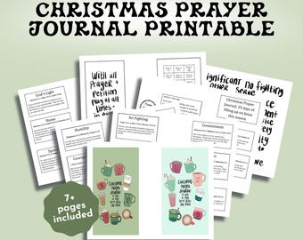 Bible Journaling Printable Devotion Journal Kit - Christmas Prayer Journal (Creative Faith Cutables)