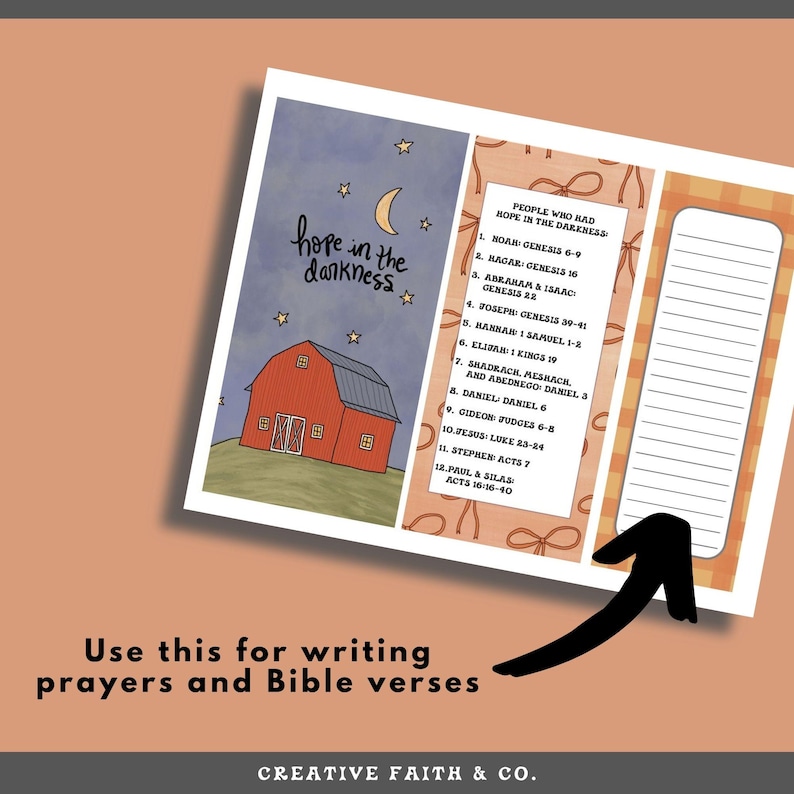 Hope in the Darkness Bible Journaling Printable, Christian Fall Bible Study, Autumn Faith Pages, Scripture Journal Kit image 6