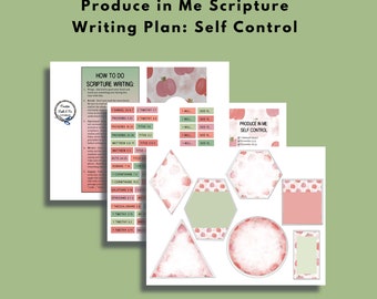 Scripture Writing Plan - Fruit of the Spirit: SELF CONTROL - Bible Journaling Printable Devotion Kit (Creative Faith Cutables)