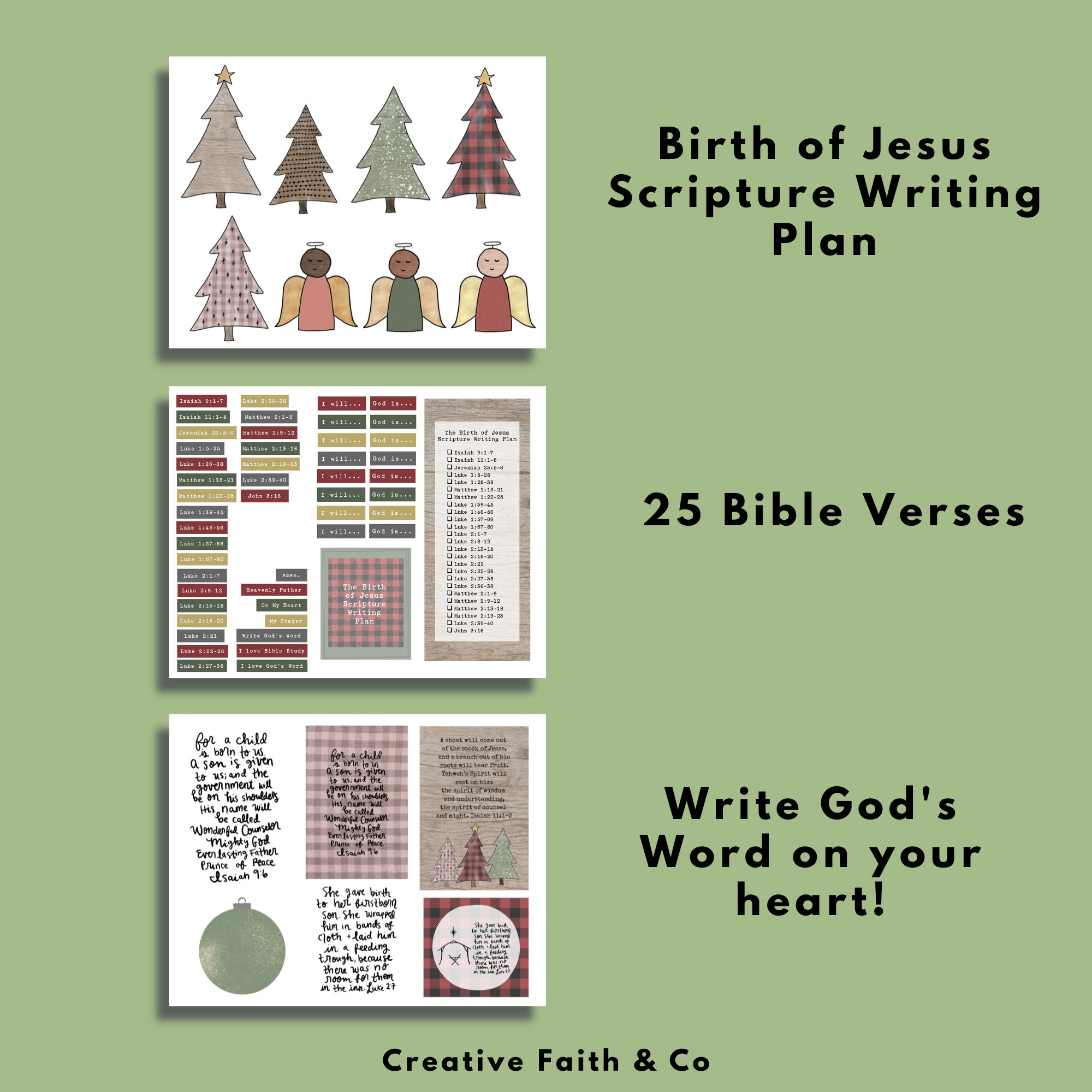The Birth of Jesus Scripture Writing & Reading Plan - Christmas - Bible ...