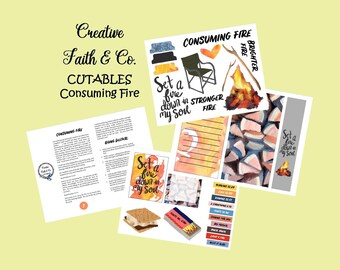 Bible Journaling Printable Devotion Kit - Consuming Fire  (Creative Faith Cutables)