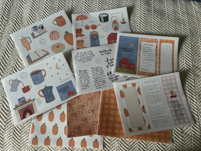 Hope in the Darkness Bible Journaling Printable, Christian Fall Bible Study, Autumn Faith Pages, Scripture Journal Kit image 4