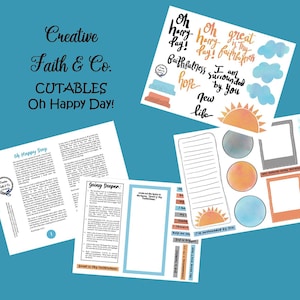Bible Journaling Printable Devotion Kit - Oh Happy Day (Creative Faith Cutables)