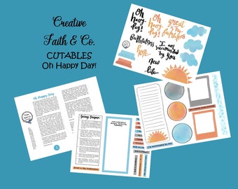 Bible Journaling Printable Devotion Kit - Oh Happy Day (Creative Faith Cutables)