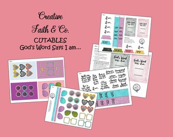 Bible Journaling Printable Devotion Kit - God's Word Says I am (Creative Faith Cutables)