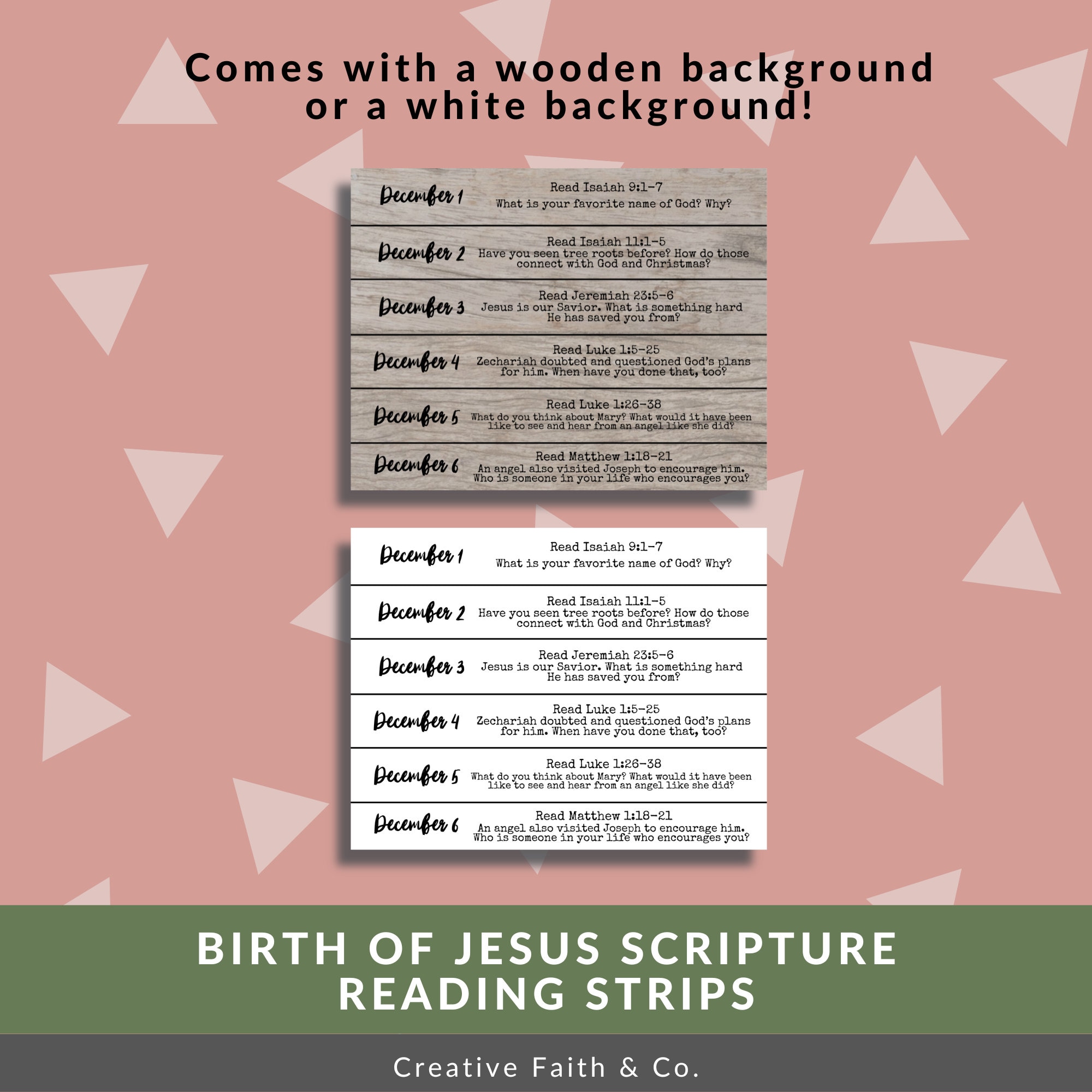 Scripture Chain Paper The Birth of Jesus Advent Christmas Scripture Reading Plan STRIPS for ...