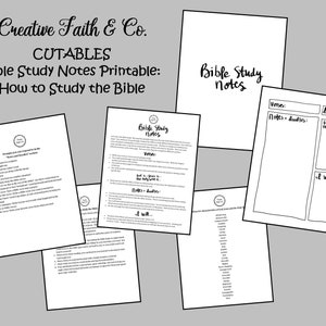 Bibel-Studie Notizen Guided Printable Journal - Wie man die Bibel studiert - Bibel Journaling Printable (Creative Faith Cutables)