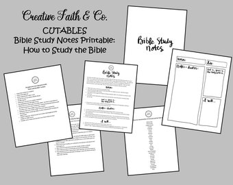 Bible Study Notes Guided Printable Journal - How to Study the Bible - Bible Journaling Printable (Creative Faith Cutables)