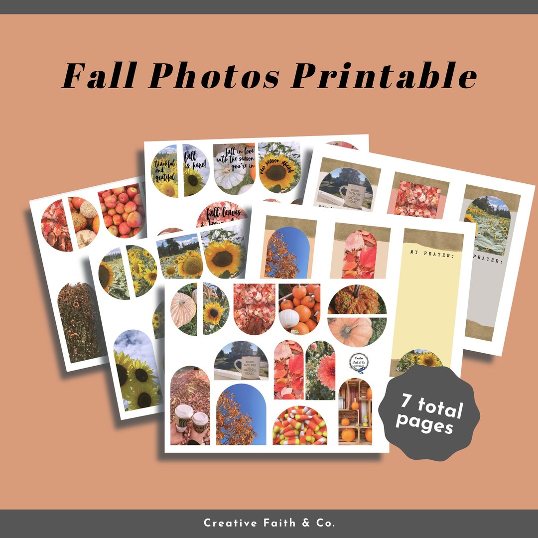 Fall Photos Printable | Bible Journaling Printable Kit | Planner ...