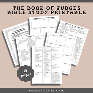 The book of Judges Bible Study Notes Printable | How to Study the Bible (Creative Faith Cutables)