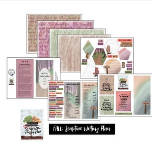 Scripture Writing Plan - Seasons of Prayer: Fall - Bible Journaling Printable Devotion Kit (Creative Faith Cutables)