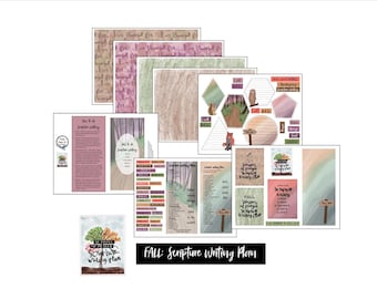 Scripture Writing Plan - Seasons of Prayer: Fall - Bible Journaling Printable Devotion Kit (Creative Faith Cutables)
