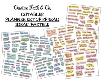 PASTEL Planner Bullet Journal Set Up Spread Ideas Printable-Happy Planner Printable-Agenda-Printable Planner Bundle