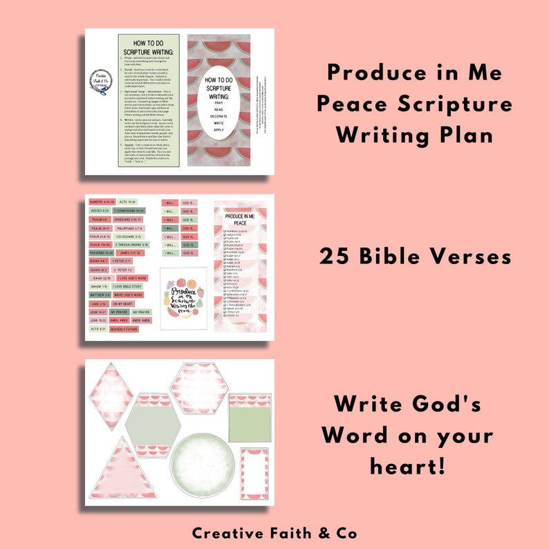 Watermelon Scripture Scripture Writing Plan - Fruit of the Spirit: PEACE - Bible Journaling ...