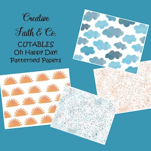 Bible Journaling Printable Devotion Kit - Oh Happy Day PATTERENED PAPERS (Creative Faith Cutables)