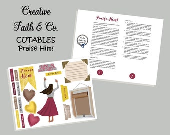 Bible Journaling Printable Devotion Kit - Praise Him (Creative Faith Cutables)