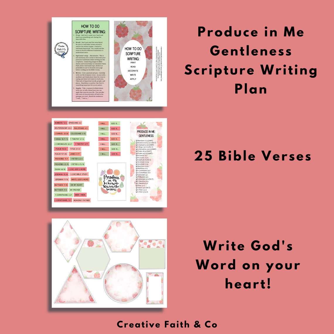 Scripture Writing Plan - Fruit of the Spirit: GENTLENESS - Bible ...