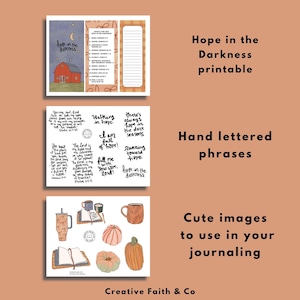 Hope in the Darkness Bible Journaling Printable, Christian Fall Bible Study, Autumn Faith Pages, Scripture Journal Kit image 17