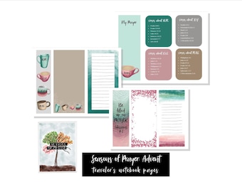 Bible Journaling Printable Devotion Kit - Seasons of Prayer: ADVENT Traveler's Notebook Pages (Creative Faith Cutables)