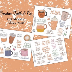 Bible Journaling Printable Kit - Fall Mugs (Creative Faith Cutables)