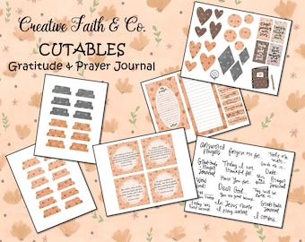 Prayer & Gratitude Journal Bible Journaling Printable Devotion Kit (Creative Faith Cutables)