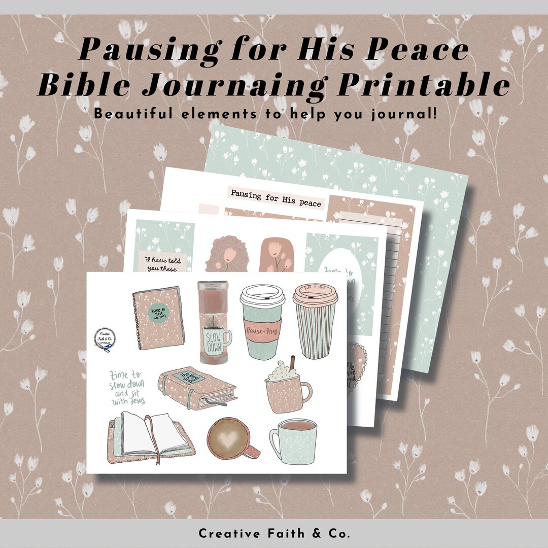 Pausing for His Peace Bible Journaling Artwork Printable (creative ...