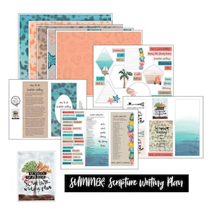 Scripture Writing Plan - Seasons of Prayer: Summer - Bible Journaling Printable Devotion Kit (Creative Faith Cutables)