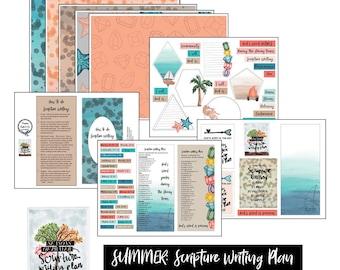 Scripture Writing Plan - Seasons of Prayer: Summer - Bible Journaling Printable Devotion Kit (Creative Faith Cutables)
