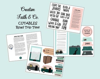 Bible Journaling Printable Devotion Kit - Road Trip Time (Creative Faith Cutables)