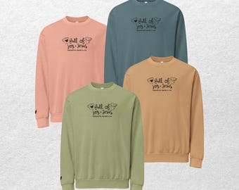 Full of Joy & Jesus Embroidered Christian Sweatshirt