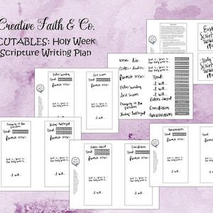 Holy Week Scripture Writing Plan - Easter Scripture Writing Plan - Bible Journaling (Creative Faith Cutables)