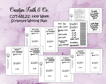 Holy Week Scripture Writing Plan - Easter Scripture Writing Plan - Bible Journaling (Creative Faith Cutables)