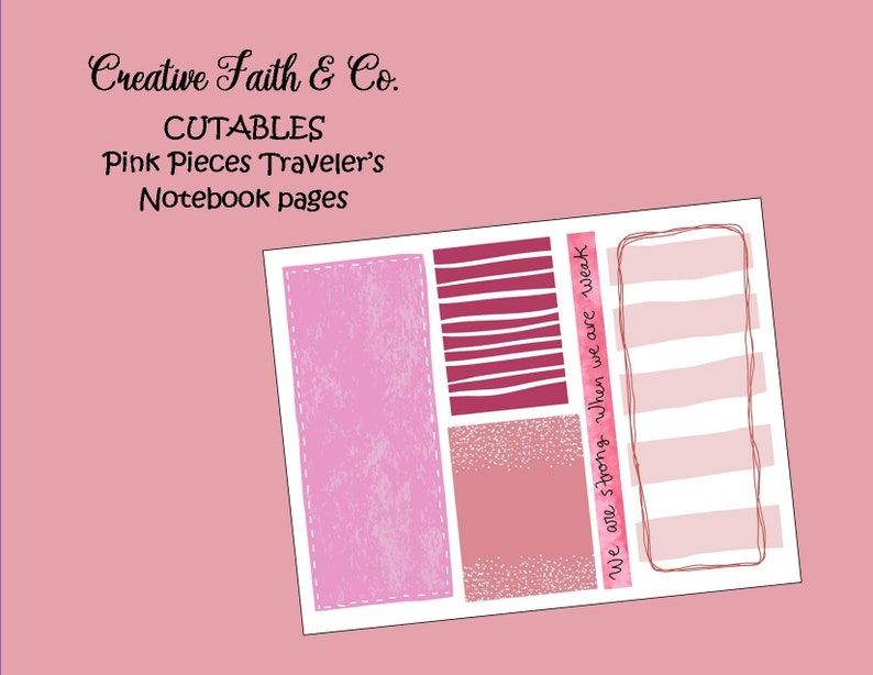 Bible Journaling Printable Pink Pieces Traveler's Notebook Pages and Papers Creative Faith Cutables image 2