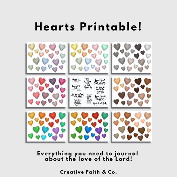Hearts &amp; God's Love Printable creative Faith Cutables | Etsy