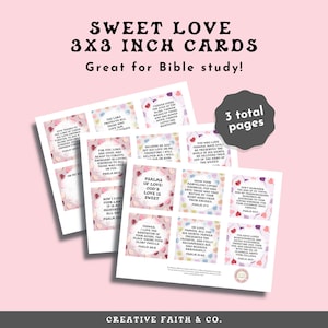 Cartões de versos imprimíveis SWEET Love 3x3 polegadas: Salmos do AMOR Volume 2 (Creative Faith Cutables)