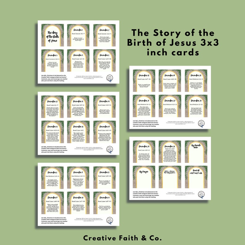 The Birth of Jesus Printable Verse Cards Advent Scripture Reading Plan ...