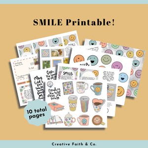 Smile Printable - Devotion - Bible Study - Scripture Writing Plan - Bible Journaling Printable (Creative Faith Cutables)