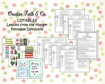 Bible Journaling Printable Devotion Journal Kit - Lessons from the Manger Christmas Bible Journaling Printable (Creative Faith Cutables)